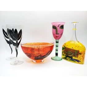 Lot of 5 Vintage Kosta Boda Art Glass Items