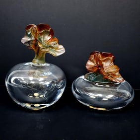 Daum France Lot of 2 Pate De Verre Items