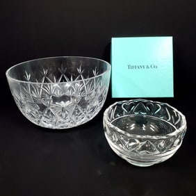 Lot of 2 Vintage Tiffany & Co. Crystal Bowls