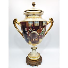 Antique Royal Vienna Hand Painted Porcelain Urn