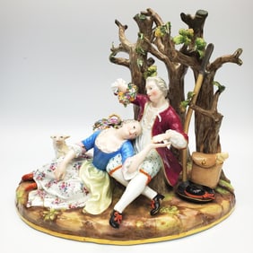 Antique 19th c. Meissen Porcelain Figure of Lovers