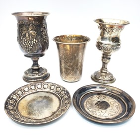 Judaica Lot of 5 Vintage Sterling Silver Items