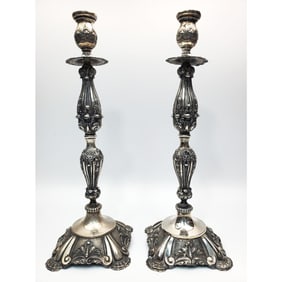 Judaica Sterling Silver Shabbat Candlesticks