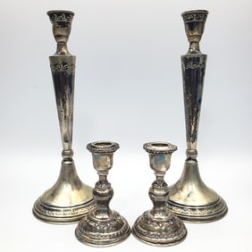 Judaica Sterling Silver Shabbat Candlesticks