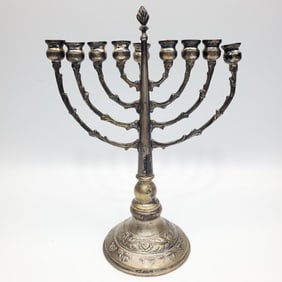 Judaica Sterling Silver Menorah
