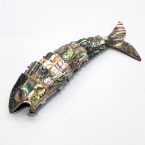 Vintage Abalone Shell Fish Shaped Bottle Opener