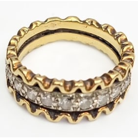 14k Yellow & White Gold Ring w/ Diamonds