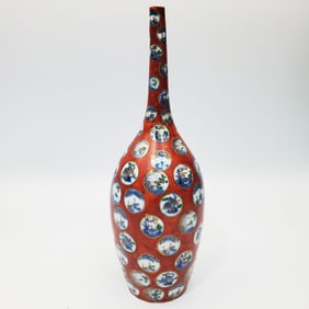 Early Japanese Porcelain Imari Bottle Vase