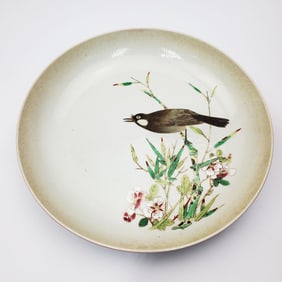 Fine Chinese Signed Hand Painted & Enameled Plate