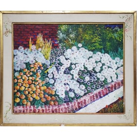 Vintage Floral Still Life Painting, Oil on Canvas