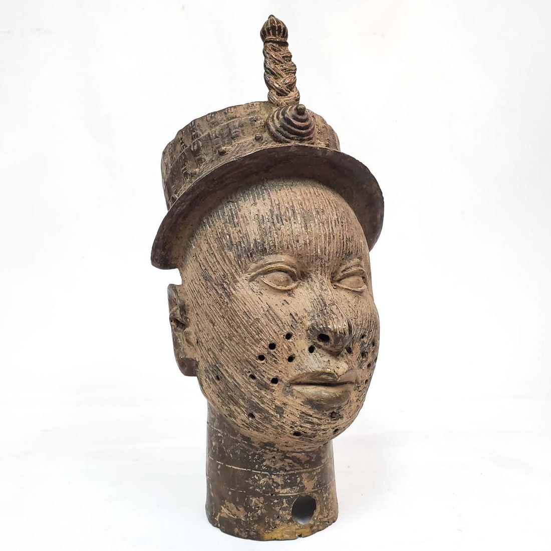 Large Antique Nigerian Ife Style Bronze Head (1 of 4)