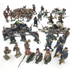 Group Lot of 60 Antique Miniature Lead Soldiers
