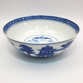 Antique Chinese Blue and White Porcelain Bowl