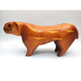 Vintage Carved Wood Squirrel Figure