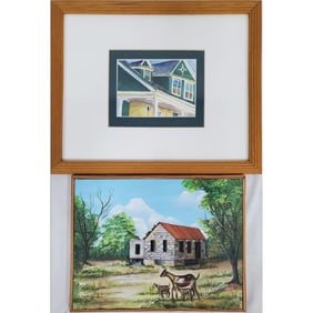 O.M. Fleming Painting Oil on Canvas & Another