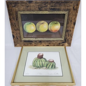 Signed Painting Pastel on Paper "3 Apples"