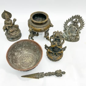 Lot of 5 Chinese Antique Bronze Items