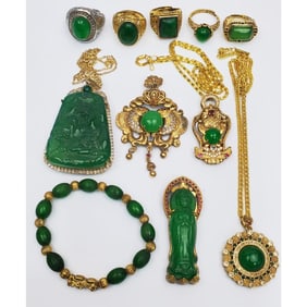 Bag Lot of Chinese Fine Costume Jewelry Items