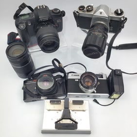 Group Lot of Vintage Film Cameras & Others