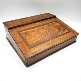 Judaica Antique Bezalel Style Olive Wood Desk