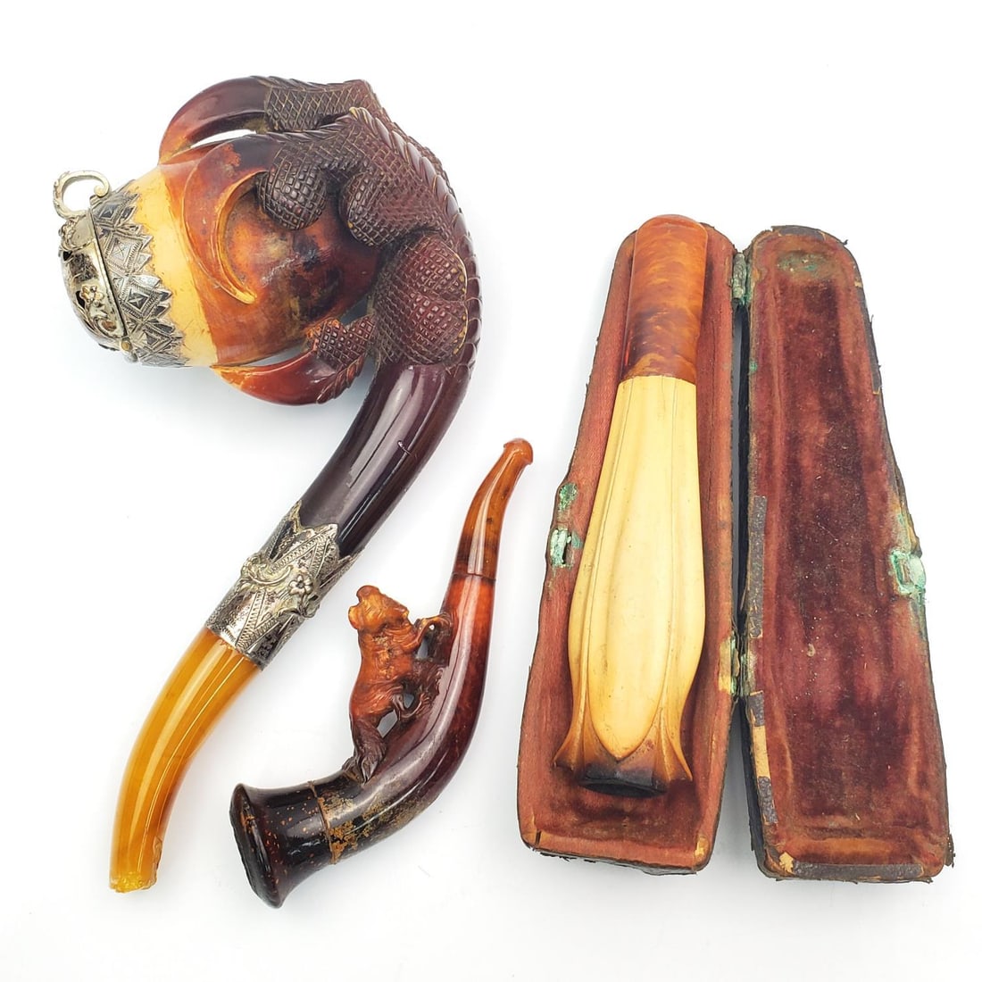 Lot of 3 Antique Meerschaum Pipes (1 of 4)
