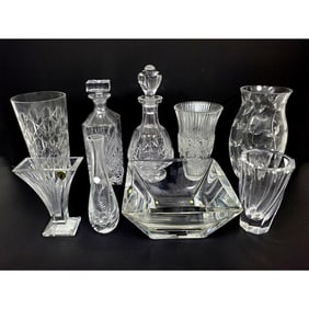 Lot of 9 Vintage Cut Crystal Items