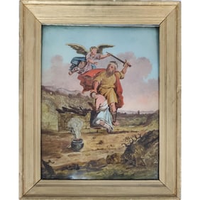 Antique Reverse Painting on Glass