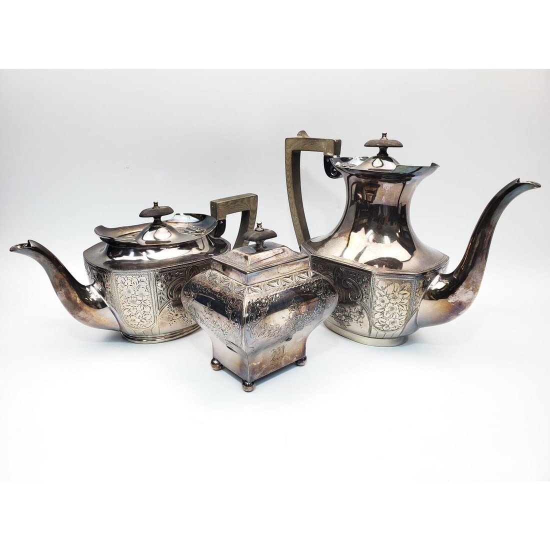 3 Piece Silver-Plated Tea Set (1 of 8)