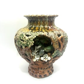 Antique Japanese Banko Ware Ceramic Vase
