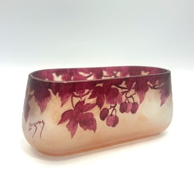 Legras Art Nouveau Glass & Enamel Planter