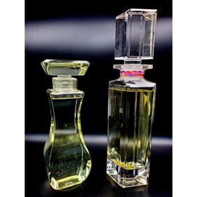 2 Large Giorgio Glass Perfume Factice Bottles