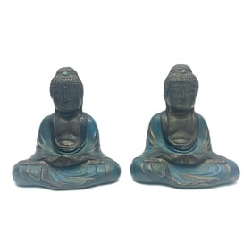 Pair of Seated Meditating Buddha Figures
