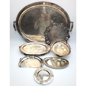 Lot of 7 Antique & Vintage Silver-Plated Items