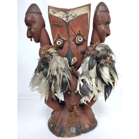 Vintage African Nkisi Carved Wood Sculpture