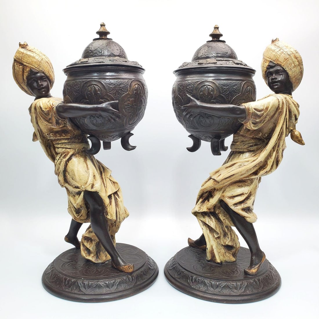 Pair of Antique Metal Blackamoor Figures (1 of 8)