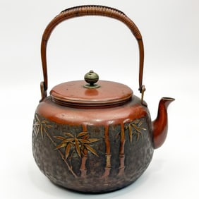 Antique Japanese Meiji Period Copper Teapot