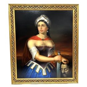 Antique 19th C. Large Painting Oil on Canvas