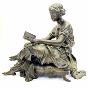 Antique Moreau French Bronze Sculpture of a Woman