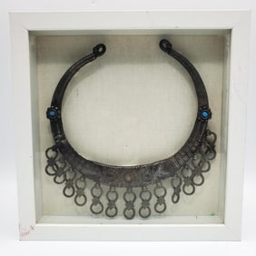 Old Probably Silver Middle Eastern Choker Necklace