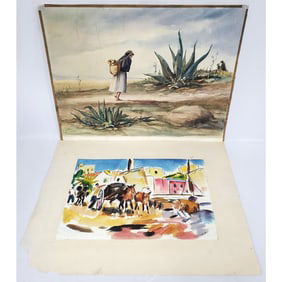 Roberto Vargas Signed Painting Watercolor on Paper