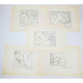 After Tom Wesselmann Lot of 5 Signed Drawings