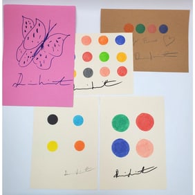 After Damien Hirst Lot of 5 Signed Drawings