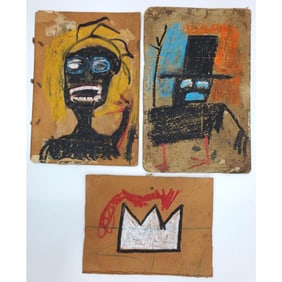 After Jean Michel Basquiat Lot of 3 Paintings