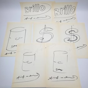 After Andy Warhol Lot of 7 Drawings