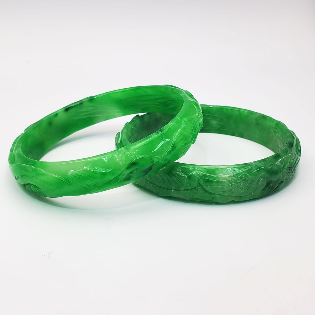 2 Chinese Jade, Jadeite, or Hard Stone Bracelets (1 of 2)