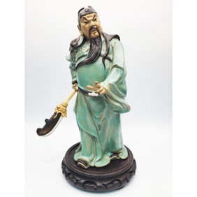 Chinese Glazed Porcelain Figure of a Warrior