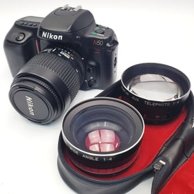 Nikon N50 35mm Film SLR Camera w/ a Nikon Lens