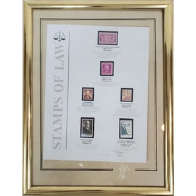 Framed Stamp Collection, "Stamps of Law"