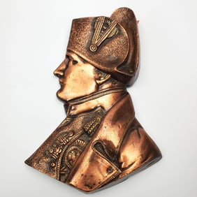 19th C French Copper Profile of Napoleon Bonaparte