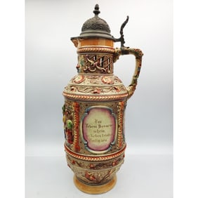 Antique Large German Stein Depicting Gnomes
